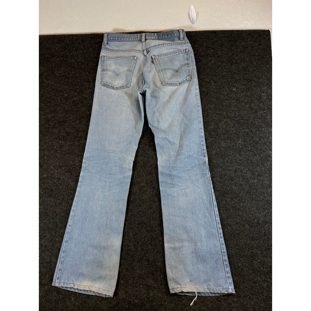 Vintage 70s Levis 517 Bootcut Jeans Mens 31x33 Blue Denim Orange Tab USA 1970s